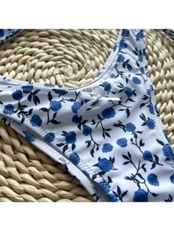 Disty Floral Printing Spaghetti Straps Backless Bikinis Sets -Bambam Clothing Shop P 20240604150014623 373