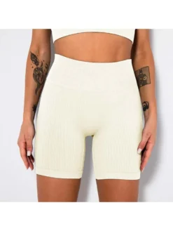 Solid Color High Rise Skinny Short Pants