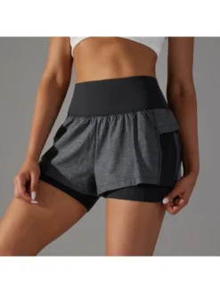 Patchwork Layred Zipper Short Pants