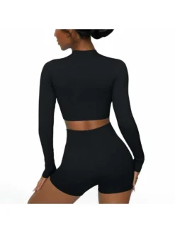 Solid Color Zipper With Double Sliders Cropped Tank -Bambam Clothing Shop P 20240605135212677 262