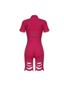 Fuzzy Trim Denim Bodycon Rompers -Bambam Clothing Shop P 20240605170820649 379