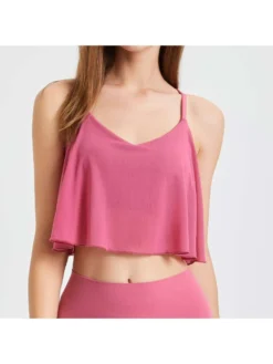 Pure Color Spaghetti Straps Cropped Tank