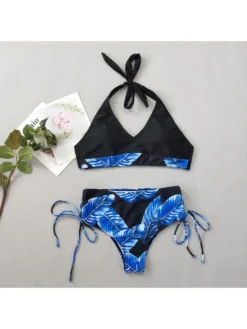 Halter Neck Sleeveless Lace-Up Bikinis Sets -Bambam Clothing Shop P 20240606105205011 793