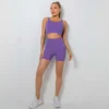 Solid Color Sleeveless Backless Yoga Sets