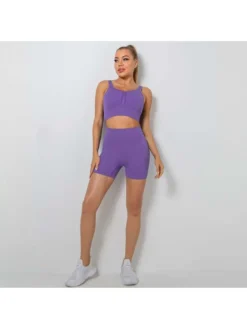 Solid Color Sleeveless Backless Yoga Sets