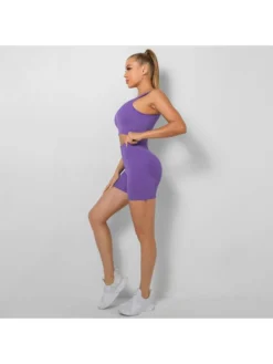 Solid Color Sleeveless Backless Yoga Sets -Bambam Clothing Shop P 20240606132011053 807