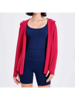Hooded Button Long Sleeve Loose Cardigan Tank