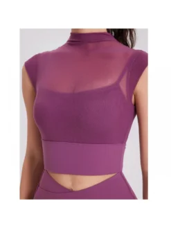 Pure Color Wing Ruffle Sleeve Cropped Tank