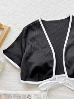 Solid Color High Rise Cropped Bikinis Sets -Bambam Clothing Shop P 20240606150431264 475