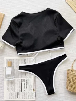 Solid Color High Rise Cropped Bikinis Sets -Bambam Clothing Shop P 20240606150432066 751