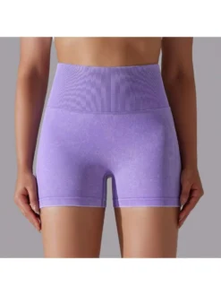 Washed High Rise Bodycon Short Pants