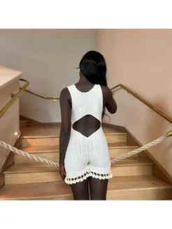 Knitting Backless U Neck Sleeveless Rompers -Bambam Clothing Shop P 20240607144007303 149