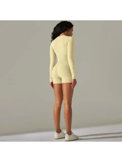 Solid Color Zipper Sporty Yoga Sets -Bambam Clothing Shop P 20240608082007121 392