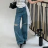 Ripped Wide Leg Baggy Jeans