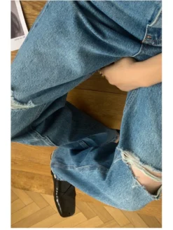 Ripped Wide Leg Baggy Jeans -Bambam Clothing Shop P 20240608091606450 568