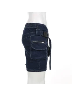 Ruched Wrap Cargo Pocket Denim Skirts -Bambam Clothing Shop P 20240608132012655 248