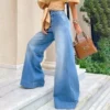 Solid Color Cotton Loose Jeans