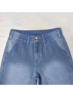 Solid Color Cotton Loose Jeans -Bambam Clothing Shop P 20240611090814119 629