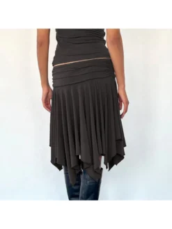 Irregular Solid Color Casual Skirts -Bambam Clothing Shop P 20240611094422402 608