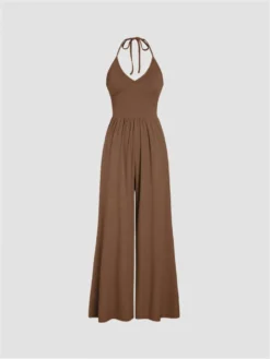 Halter High Rise Wide Leg Jumpsuits -Bambam Clothing Shop P 20240611142036863 471