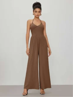 Halter High Rise Wide Leg Jumpsuits -Bambam Clothing Shop P 20240611142039167 153