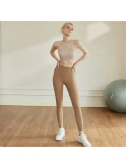 Solid Color Surplice Neck Backless Yoga Sets