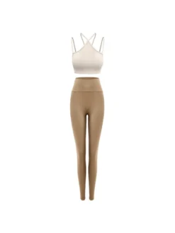 Solid Color Surplice Neck Backless Yoga Sets 7 Solid Color Surplice Neck Backless Yoga Sets -Bambam Clothing Shop P 20240612092821280 907