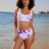 Tie Dye High Rise Cropped Bikinis Sets