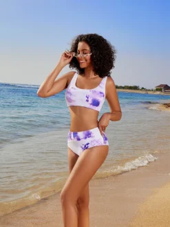 Tie Dye High Rise Cropped Bikinis Sets -Bambam Clothing Shop P 20240612105615572 982