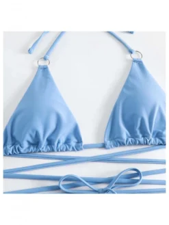 Tie-wrap Solid Color Halter Bikinis -Bambam Clothing Shop P 20240612110432238 510