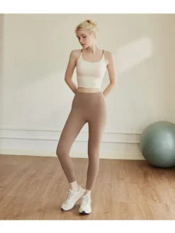 Colorblock Crewneck Backless Yoga Sets