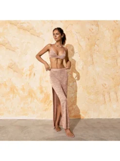 Solid Color High Rise Fitted Cover Ups