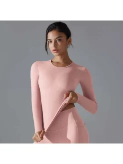 Crewneck Long Sleeve Slim Top -Bambam Clothing Shop P 20240612170835249 198