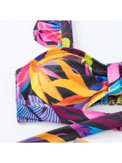 Print Split Hem Spaghetti Straps 3-piece Set Bikinis -Bambam Clothing Shop P 20240613101615755 544