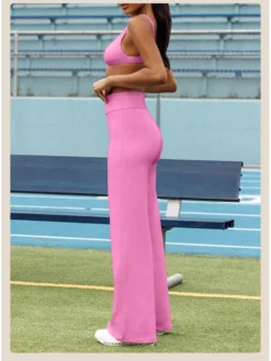 Solid Color High Rise Backless Yoga Sets -Bambam Clothing Shop P 20240614135620857 682