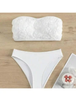 Flower Strapless Backless Bikinis -Bambam Clothing Shop P 20240614160802406 565