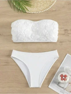 Flower Strapless Backless Bikinis -Bambam Clothing Shop P 20240614160807870 358