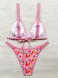 Colorblock Square Neck Fitted Bikinis -Bambam Clothing Shop P 20240614162804937 709