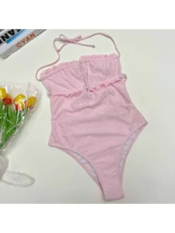 Lacework Halter Backless One-Pieces -Bambam Clothing Shop P 20240614164019663 939