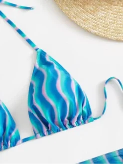 Ripple Ruched Backless Bikinis 3-piece Set -Bambam Clothing Shop P 20240614175232218 106