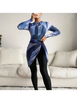 Colorblock Patchwork Zipper Bikinis