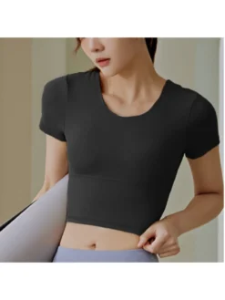 Solid Color Short Sleeve Backless Tank