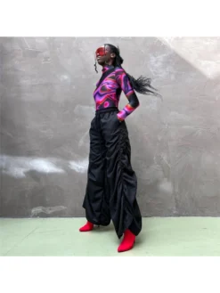 Ruched High Rise Baggy Pants