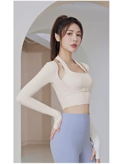 Pure Color Halter Patchwork Sporty Tank