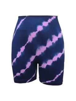 Striped High Rise Bodycon Short Pants