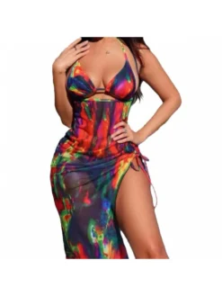 Print Halter Backless 3-piece Set Bikinis -Bambam Clothing Shop P 20240617175610730 122