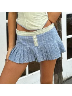 Pleated Plaid Preppy Skirts -Bambam Clothing Shop P 20240618095210377 480
