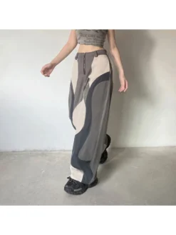 Colorblock Patchwork Mid-rise Pants -Bambam Clothing Shop P 20240618134804237 788