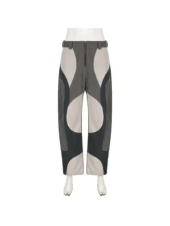 Colorblock Patchwork Mid-rise Pants -Bambam Clothing Shop P 20240618134805426 948