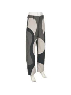 Colorblock Patchwork Mid-rise Pants -Bambam Clothing Shop P 20240618134805879 744